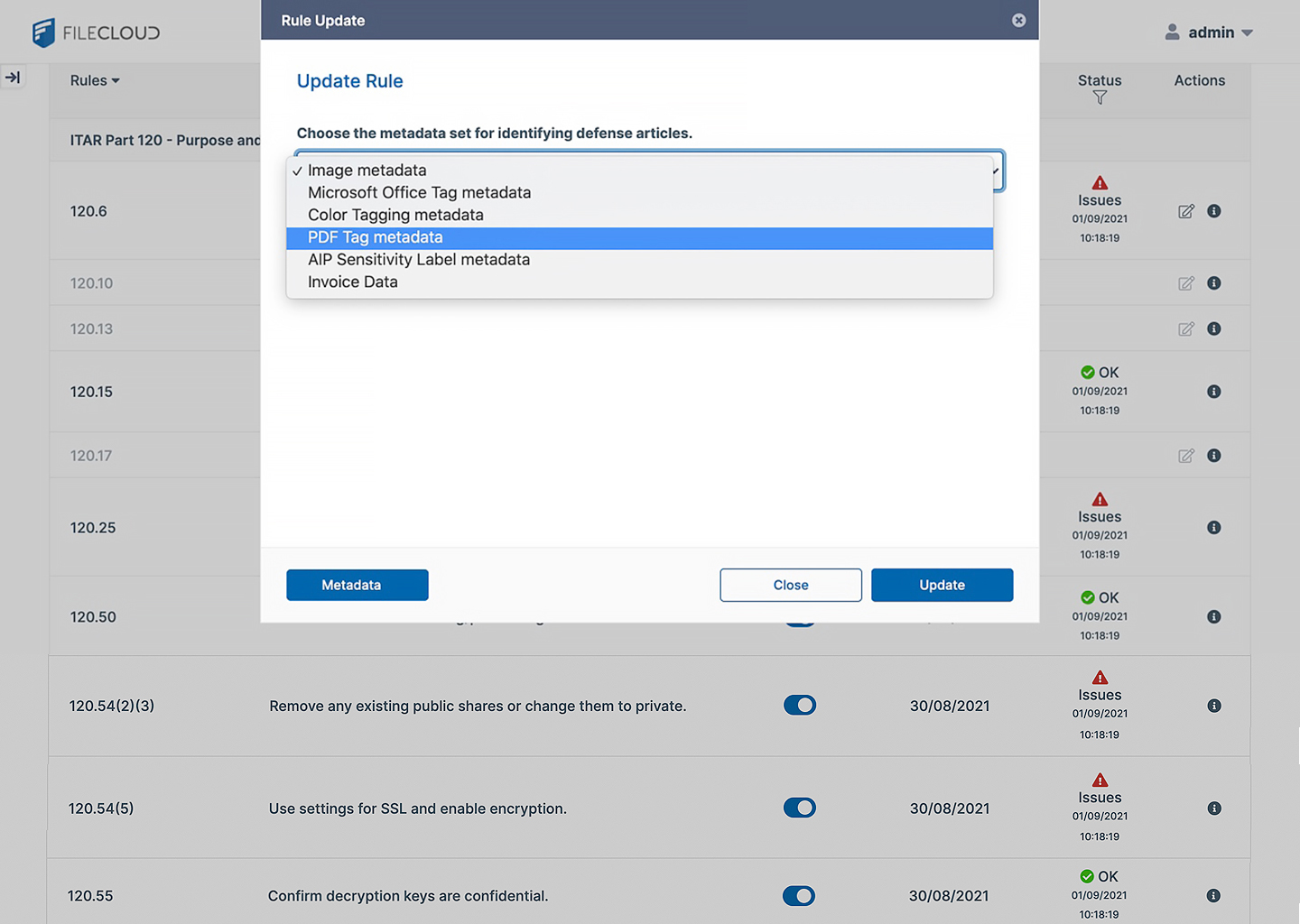 FileCloud ITAR Compliance Rule Update