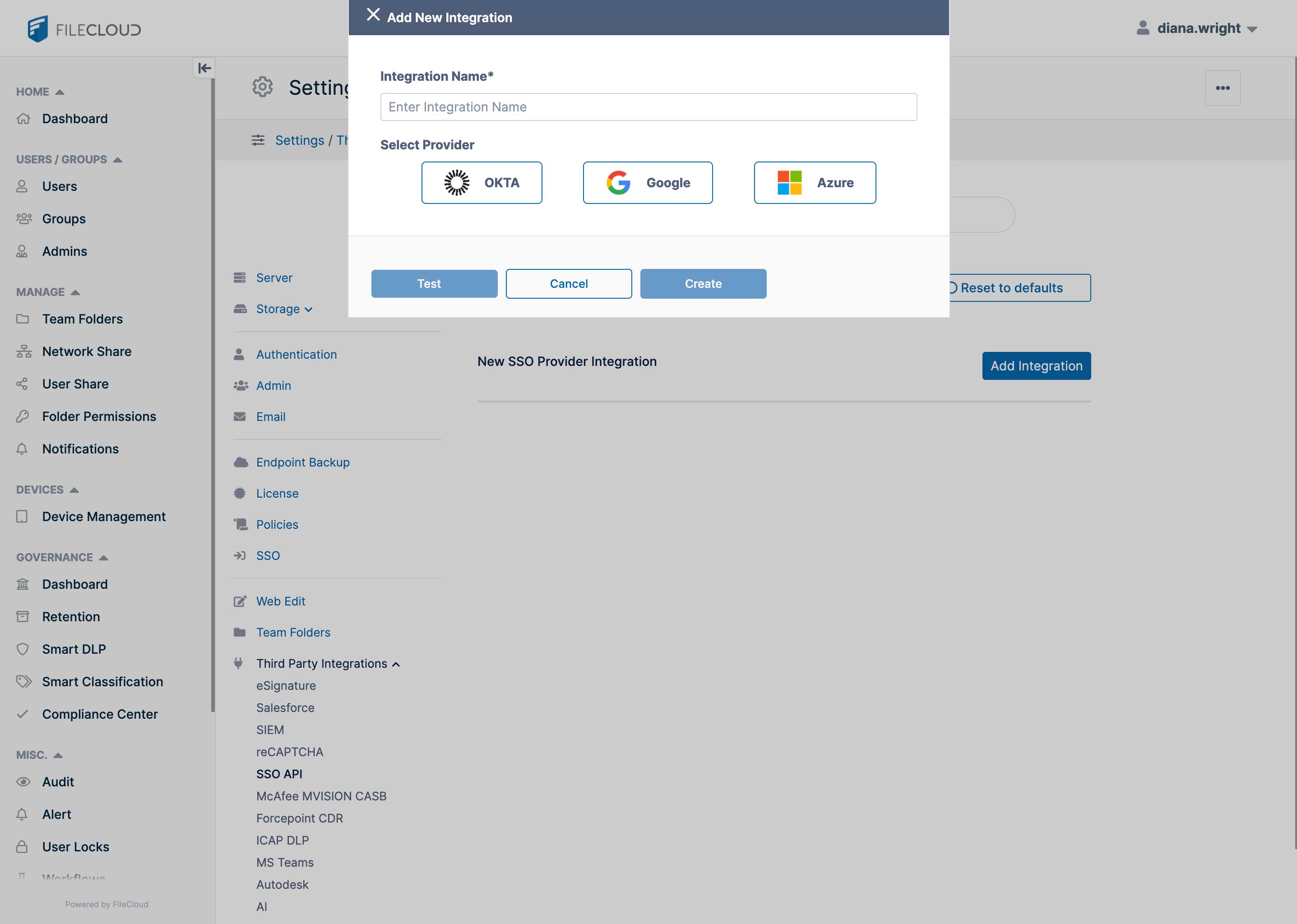 FileCloud Integrations - SSO API