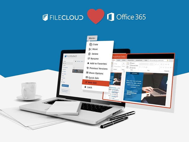 FileCloud Office Integration Office Online, Office Addons, Outlook