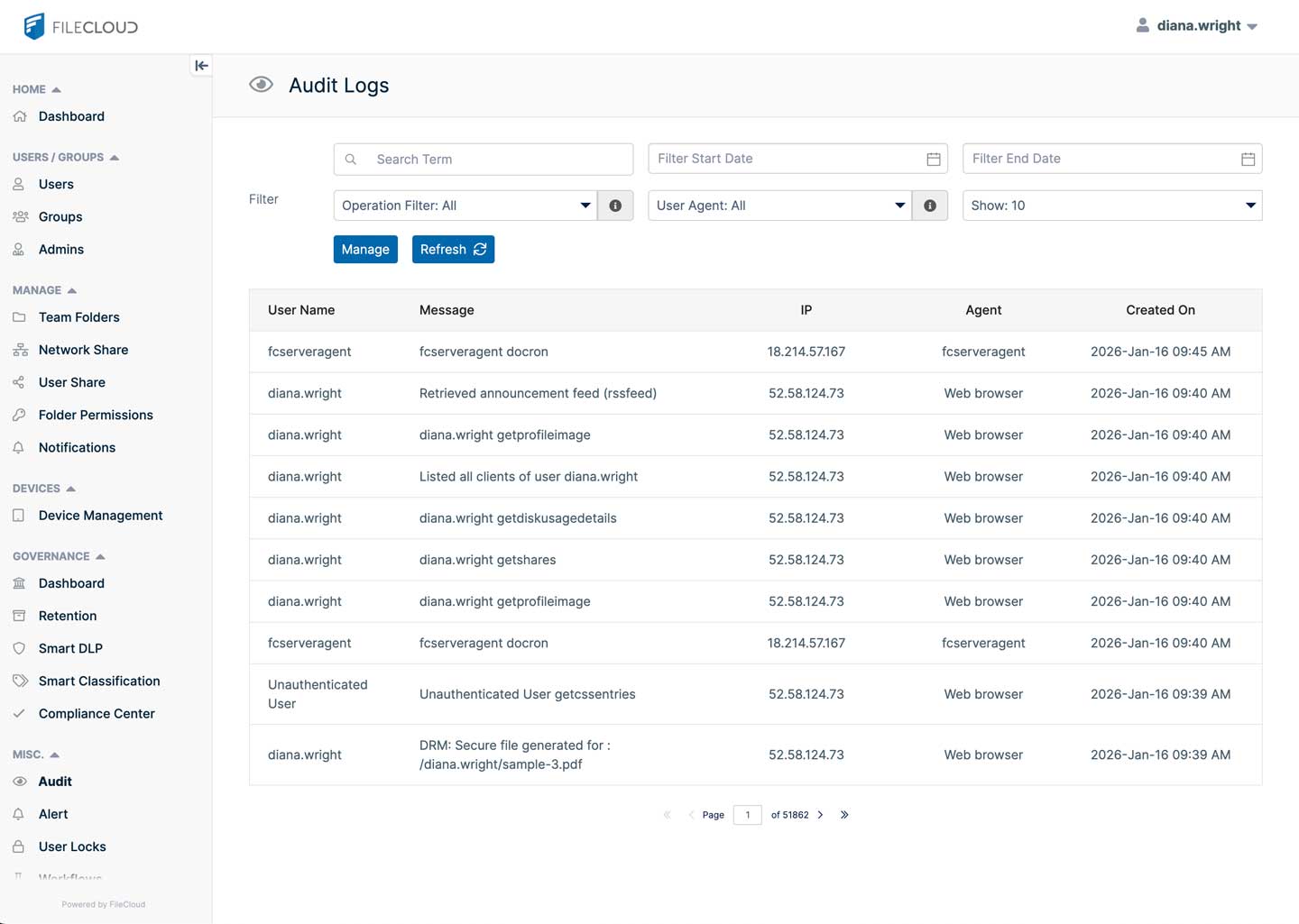 FileCloud ITAR Compliance Status Preview