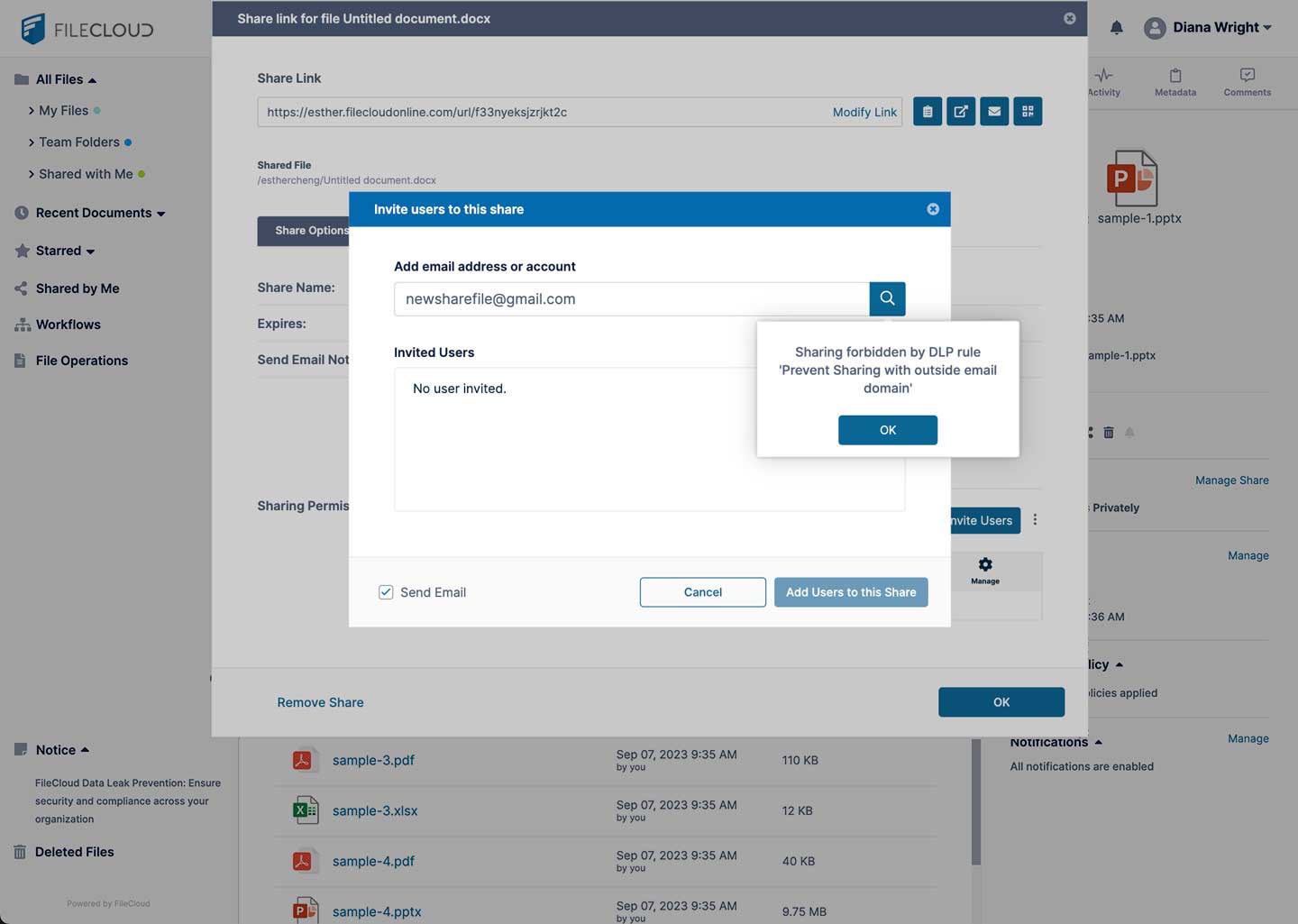 FileCloud ITAR Compliance Status Preview
