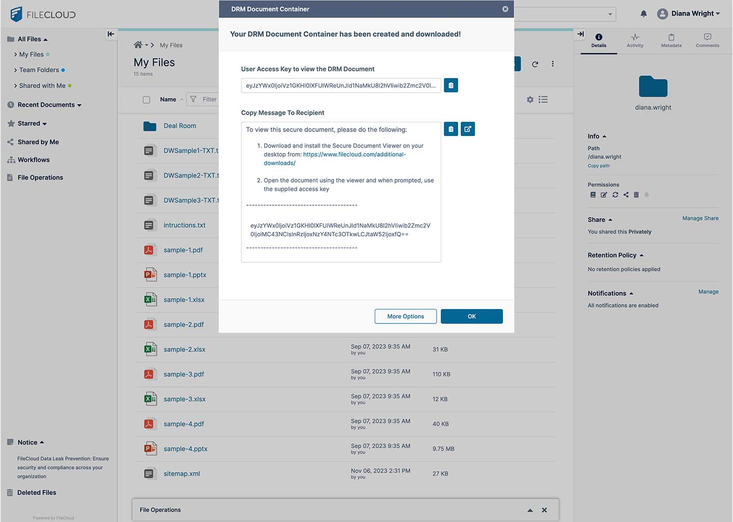 FileCloud ITAR Compliance Status Preview
