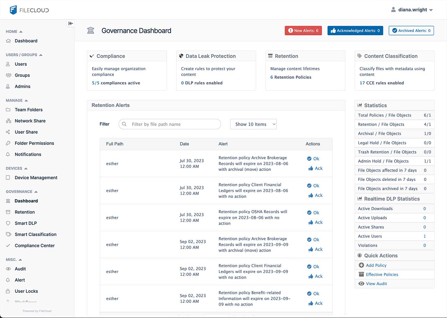 FileCloud ITAR Compliance Status Preview